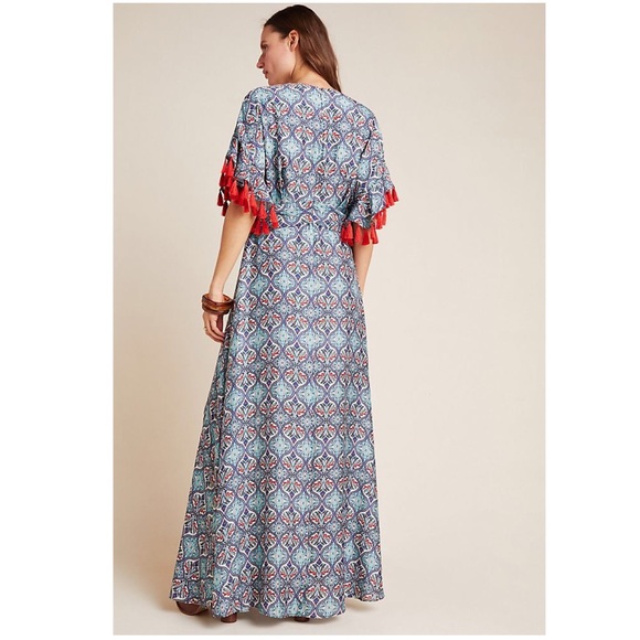 NWT Anthropologie Sachin & Babi Tassel Maxi Dress 0 - Picture 2 of 14